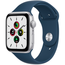 Apple Watch SE GPS, 44mm Silver Aluminium Case with Abyss Blue Sport Band