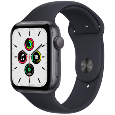 Apple Watch SE GPS, 44mm Space Grey Aluminium Case with Midnight Sport Band