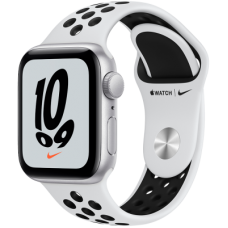 Apple Watch Nike SE GPS, 40mm Silver Aluminium Case with Pure Platinum/Black Nike Sport Band