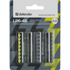 Элемент питания LR6 AA Defender Alkaline LR6-4B - 4штуки в блистере