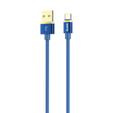 Кабель OLMIO DELUXE, USB 2.0 - Type-C, 1м, 2.1A, синий