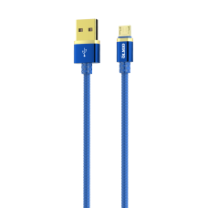 Кабель OLMIO DELUXE, USB 2.0 - microUSB, 1м, 2.1A, синий