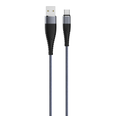 Кабель OLMIO SOLID, USB 2.0 - Type-C, 1.2м, 2.1A, усиленный, цвет титановый