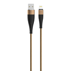 Кабель OLMIO SOLID, USB 2.0 - lightning, 1.2м, 2.1A, усиленный, цвет капучино