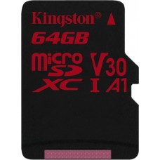 Карта памяти MicroSD 64GB Class 10 U3 A1 Kingston SDCR/64GBSP