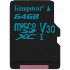 Карта памяти MicroSD 64GB Class 10 U3 Kingston SDCG2/64GBSP