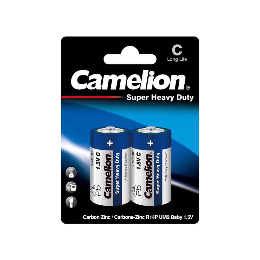 Батарейка CAMELION Super Heavy Duty R14P-BP2B 2шт. в блистере