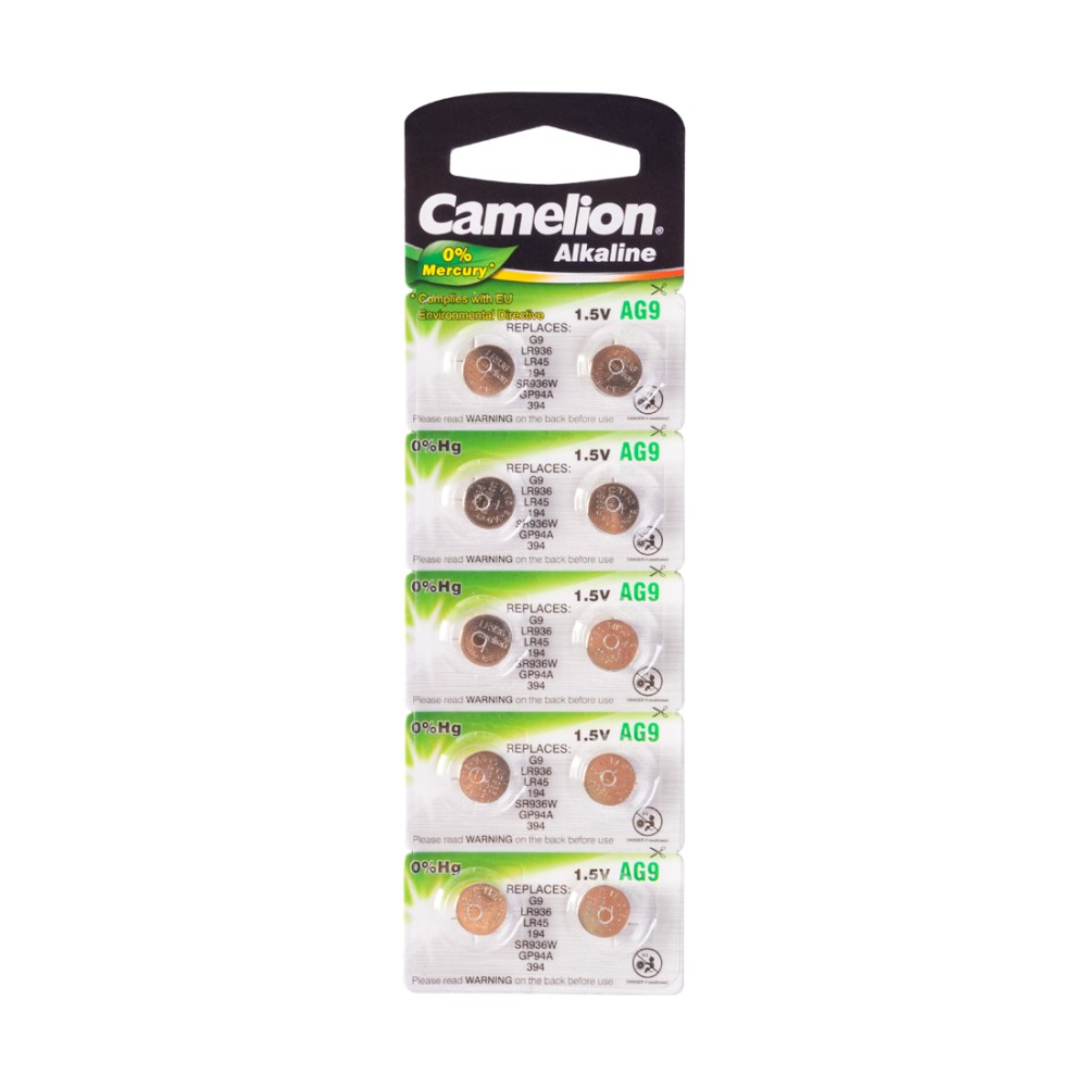 Батарейка CAMELION Alkaline AG9-BP10(0%Hg) 10 шт. в блистере