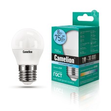 Эл. лампа светодиодная Camelion LED8-G45/845/E27, Холодный