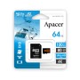 Карта памяти Apacer AP64GMCSX10U8-R 64GB с адаптером SD