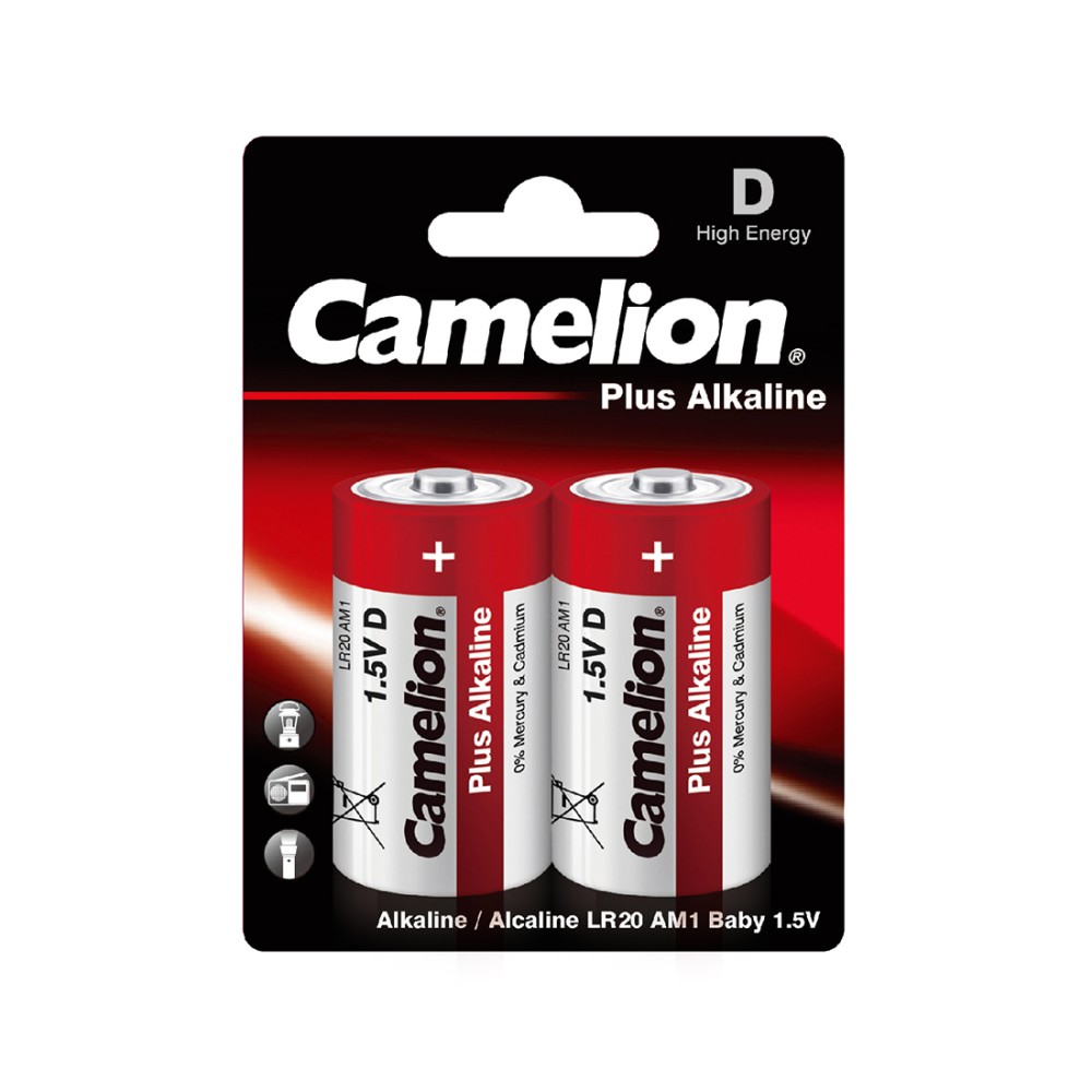 Батарейка CAMELION Plus Alkaline LR20-BP2 2 шт. в блистере