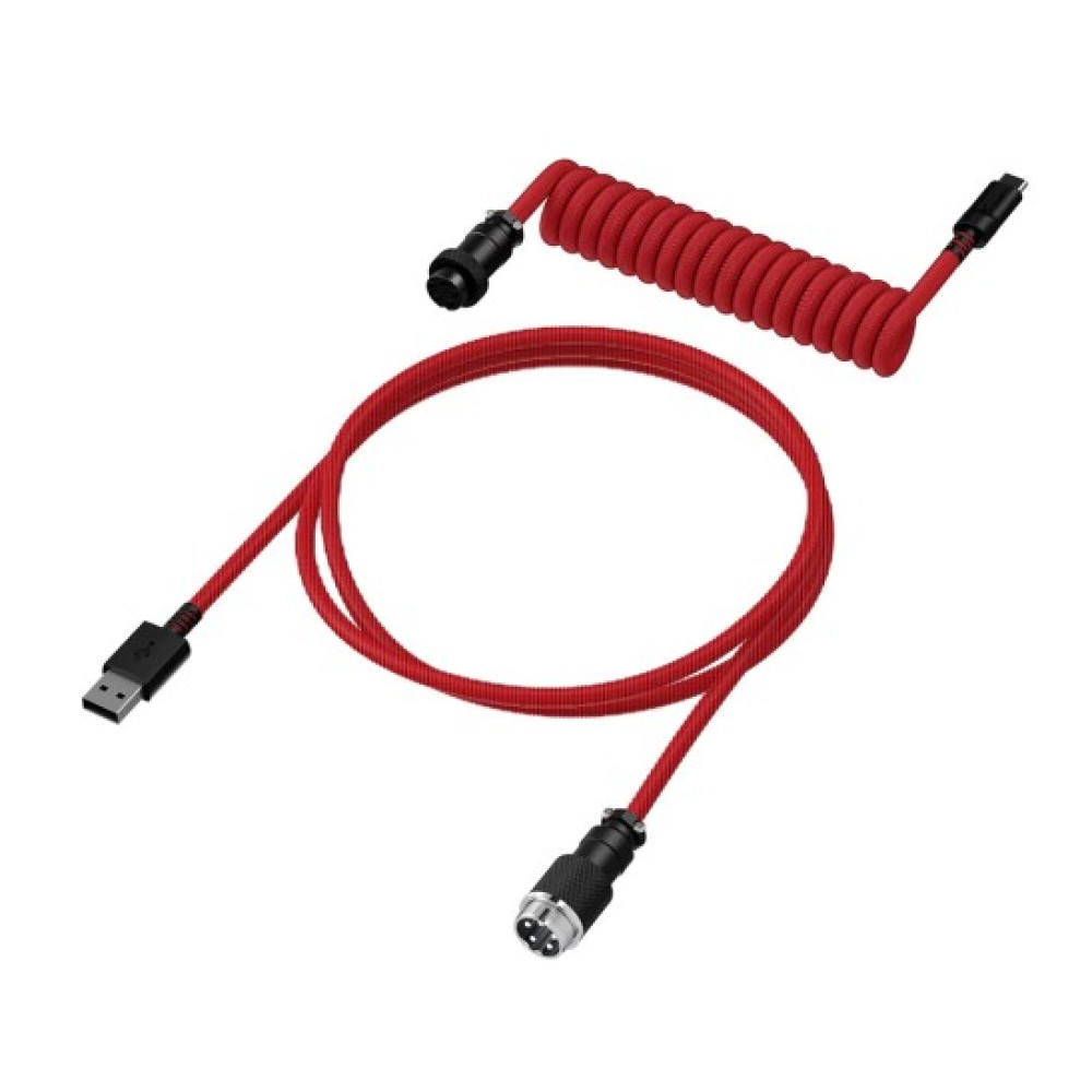 Кабель для механической клавиатуры HyperX USB-C Coiled 6J677AA красно-черный Кабель для механической клавиатуры HyperX USB-C Coiled 6J677AA красно-черный