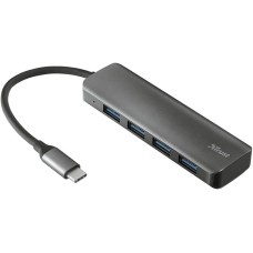 Разветвитель Trust Halyx 4 in 1 USB-C 3.2 серый