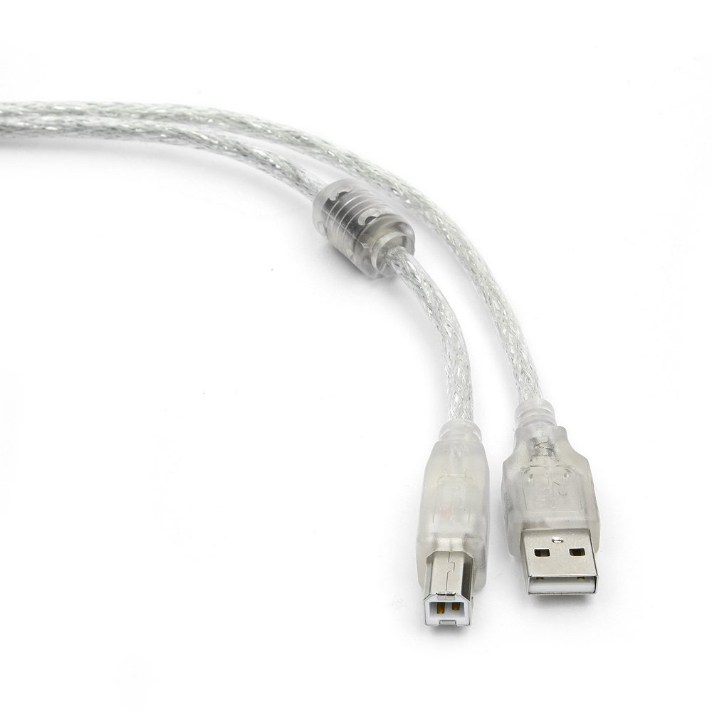 Кабель USB 2.0 Pro Cablexpert CCF-USB2-AMBM-TR-6, AM/BM, 1,8м, экран, феррит.кольцо, прозрачный, пакет Кабель USB 2.0 Pro Cablexpert CCF-USB2-AMBM-TR-6, AM/BM, 1,8м, экран, феррит.кольцо, прозрачный, пакет