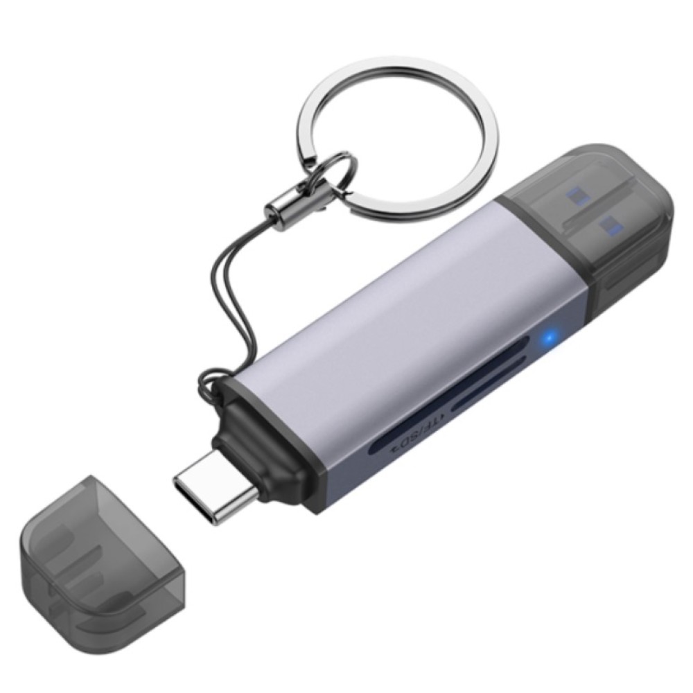 Кардридер Netac NT09WK13-30GR, USB3.0+Type-C SD/microSD серый Кардридер Netac NT09WK13-30GR, USB3.0+Type-C SD/microSD серый