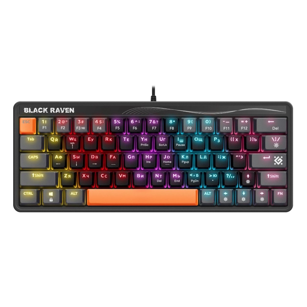 Клавиатура игровая механическая Defender Black Raven GK-417 RU,Rainbow,63кн черный Клавиатура игровая механическая Defender Black Raven GK-417 RU,Rainbow,63кн черный