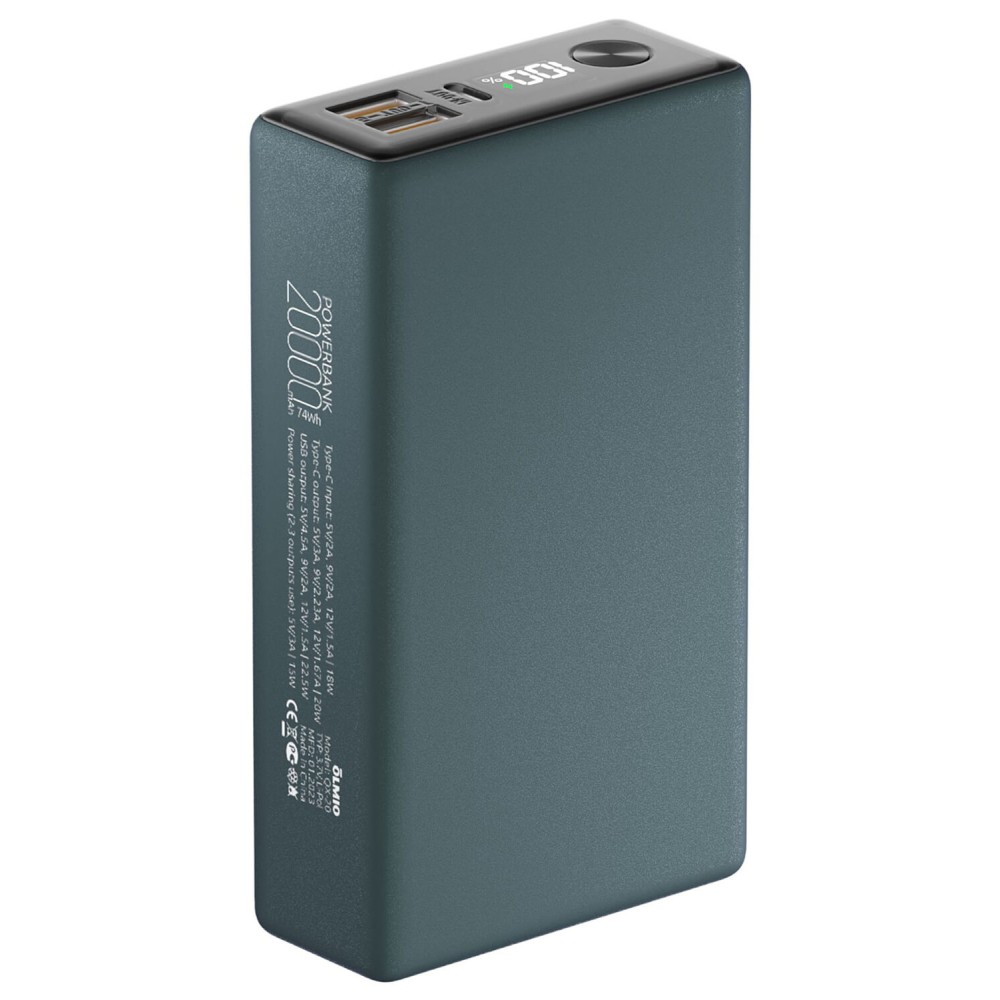 Зарядное устройство Power bank Olmio QX-20, 20000mAh, зеленый