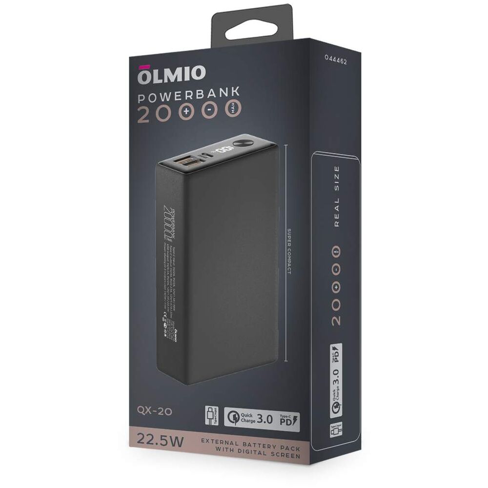 Зарядное устройство Power bank Olmio QX-20, 20000mAh, черный