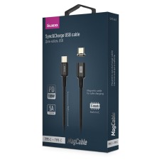 Кабель Olmio PD100 MagCable, Type-C - Type-C,  1.5м, 5А черный