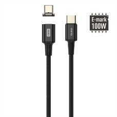 Кабель Olmio PD100 MagCable, Type-C - Type-C,  1.5м, 5А черный