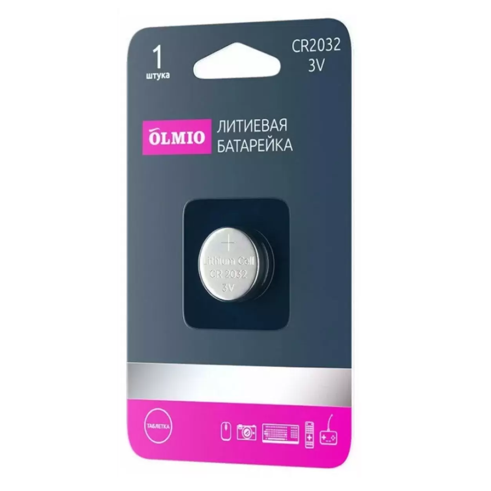 Элемент питания Olmio CR2032 - 1 штука в блистере Элемент питания Olmio CR2032 - 1 штука в блистере