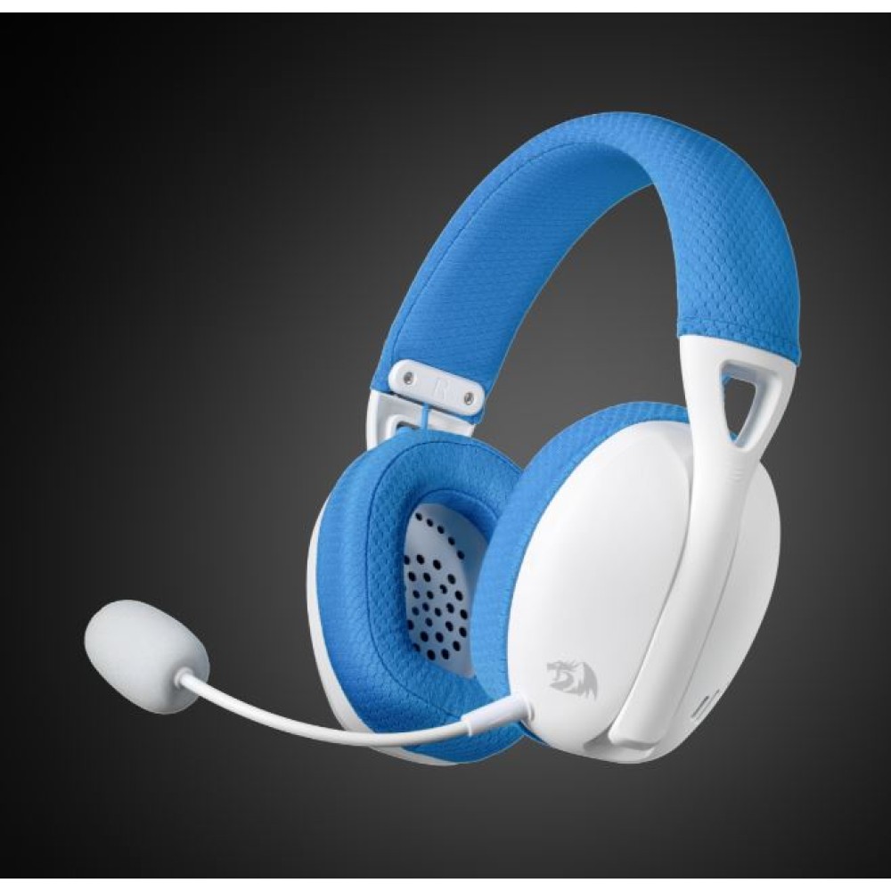 Наушники-гарнитура игровые беспроводные Redragon Ire Pro белый+синий