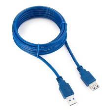 Кабель-удлинитель USB3.0 Cablexpert CCP-USB3-AMAF-10, AM/AF, медь, двойн.экран, Pro, 3м, синий, пакет