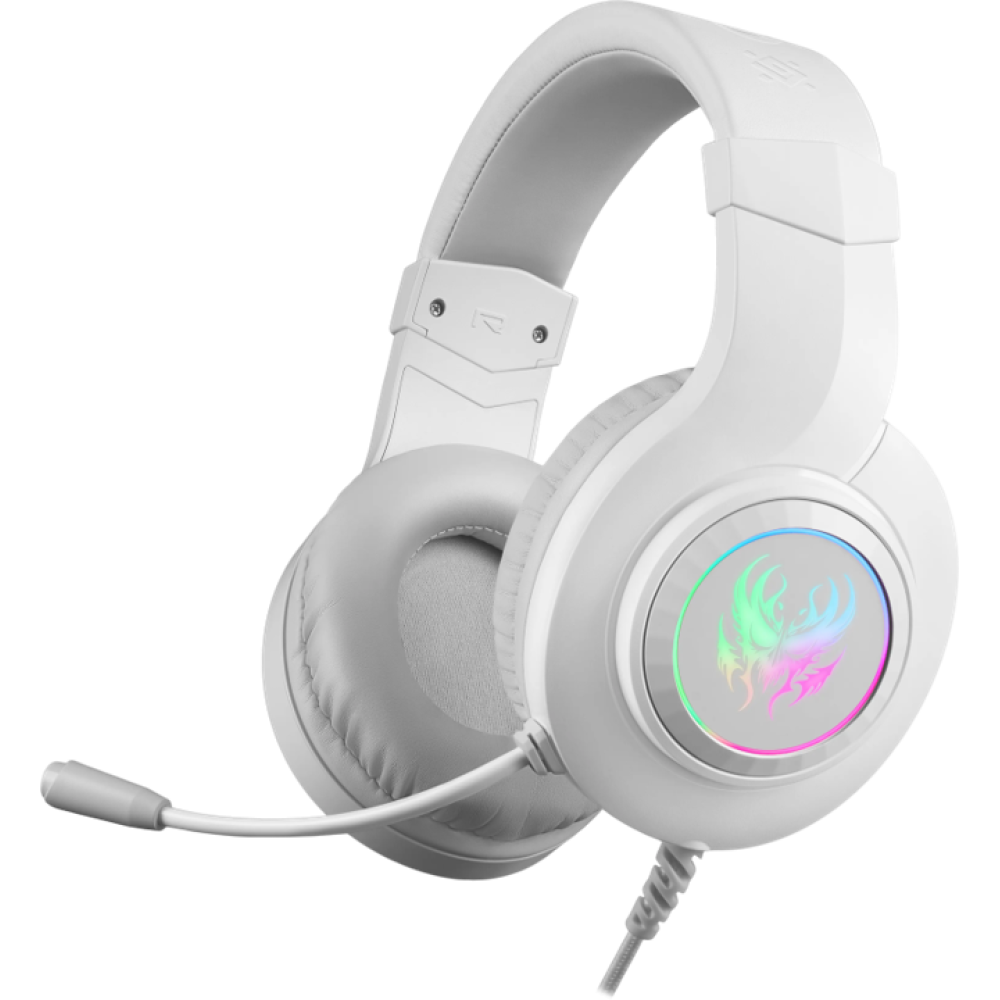 Наушники-гарнитура игровые Defender Ghost LED белый