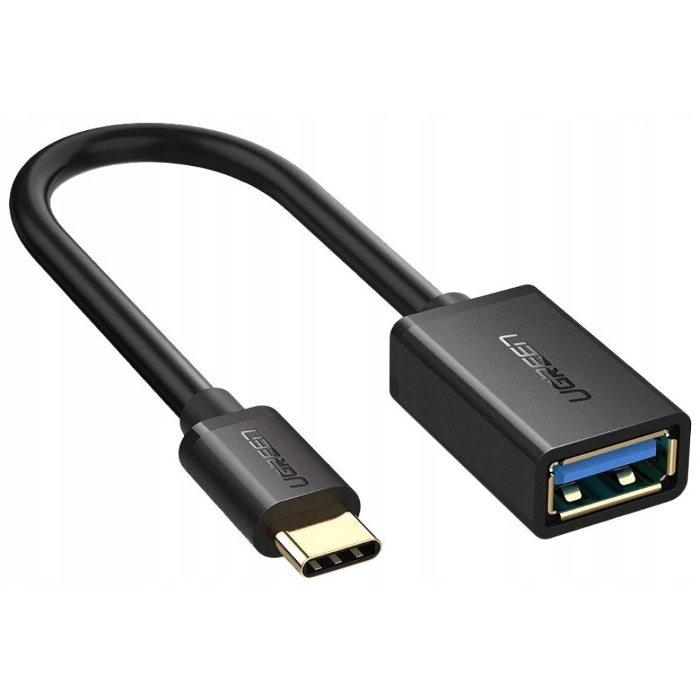 Кабель переходник Ugreen USB 3.1м Type C-USB(f) Type A 0.1м OTG-кабель черный