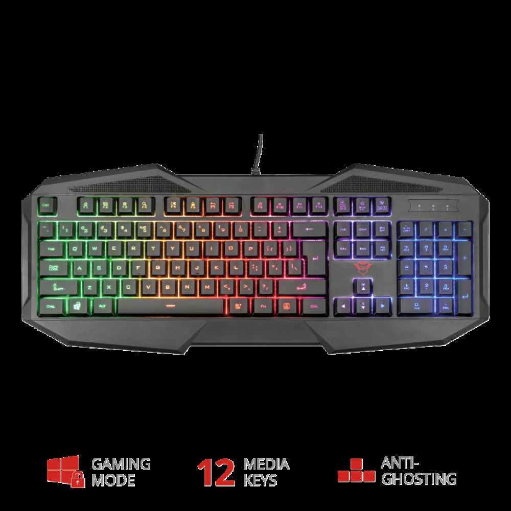 Клавиатура игровая Trust RU GXT830-RW AVONN GAMING KB черный