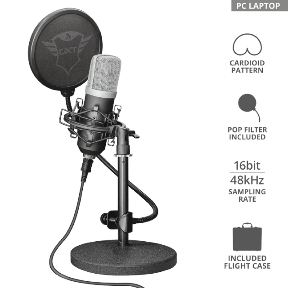 Студийный USB-микрофон Trust GXT 252 EMITA STREAMING MICROPHONE Студийный USB-микрофон Trust GXT 252 EMITA STREAMING MICROPHONE