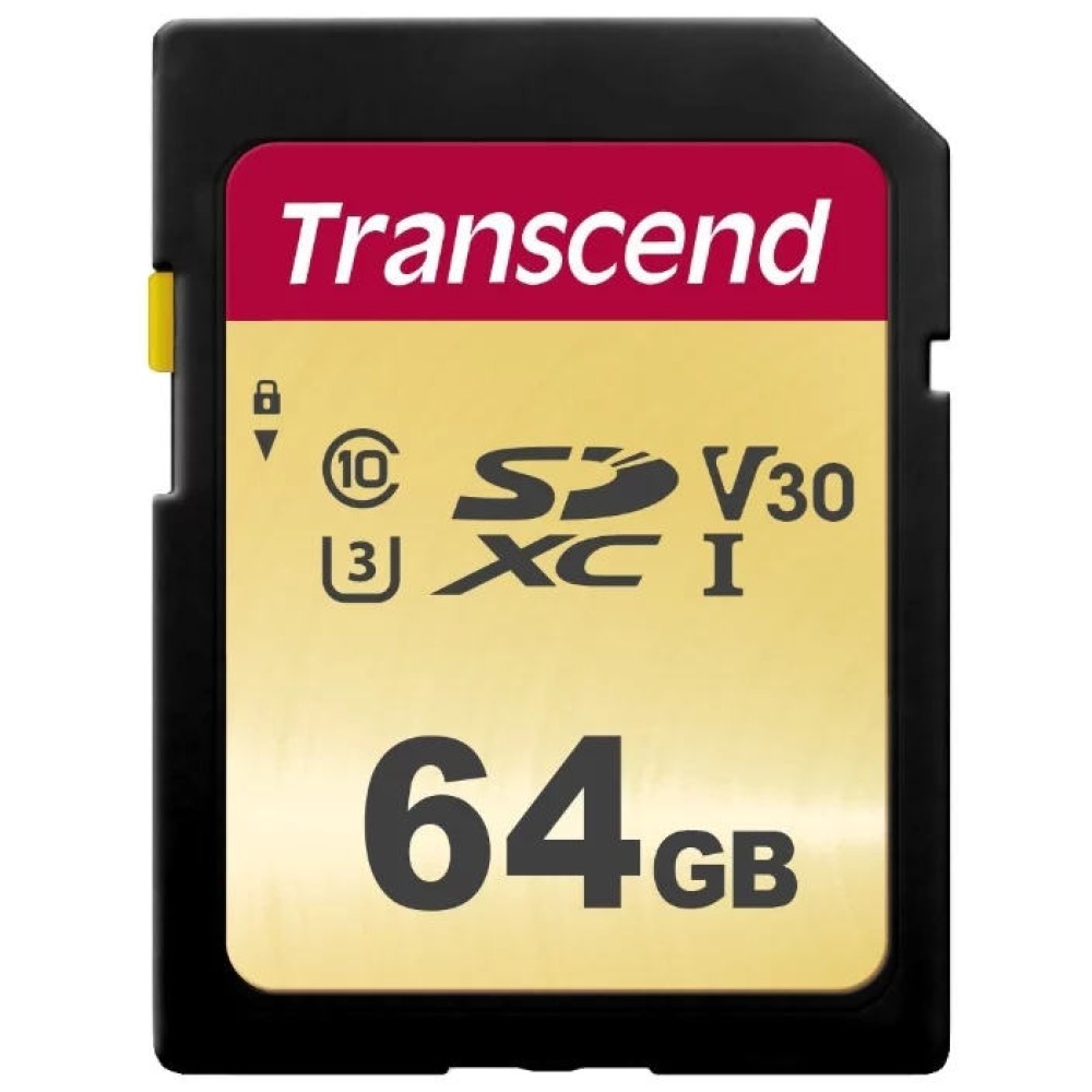 Карта памяти SD 64GB Class 10 U3 Transcend TS64GSDC500S Карта памяти SD 64GB Class 10 U3 Transcend TS64GSDC500S