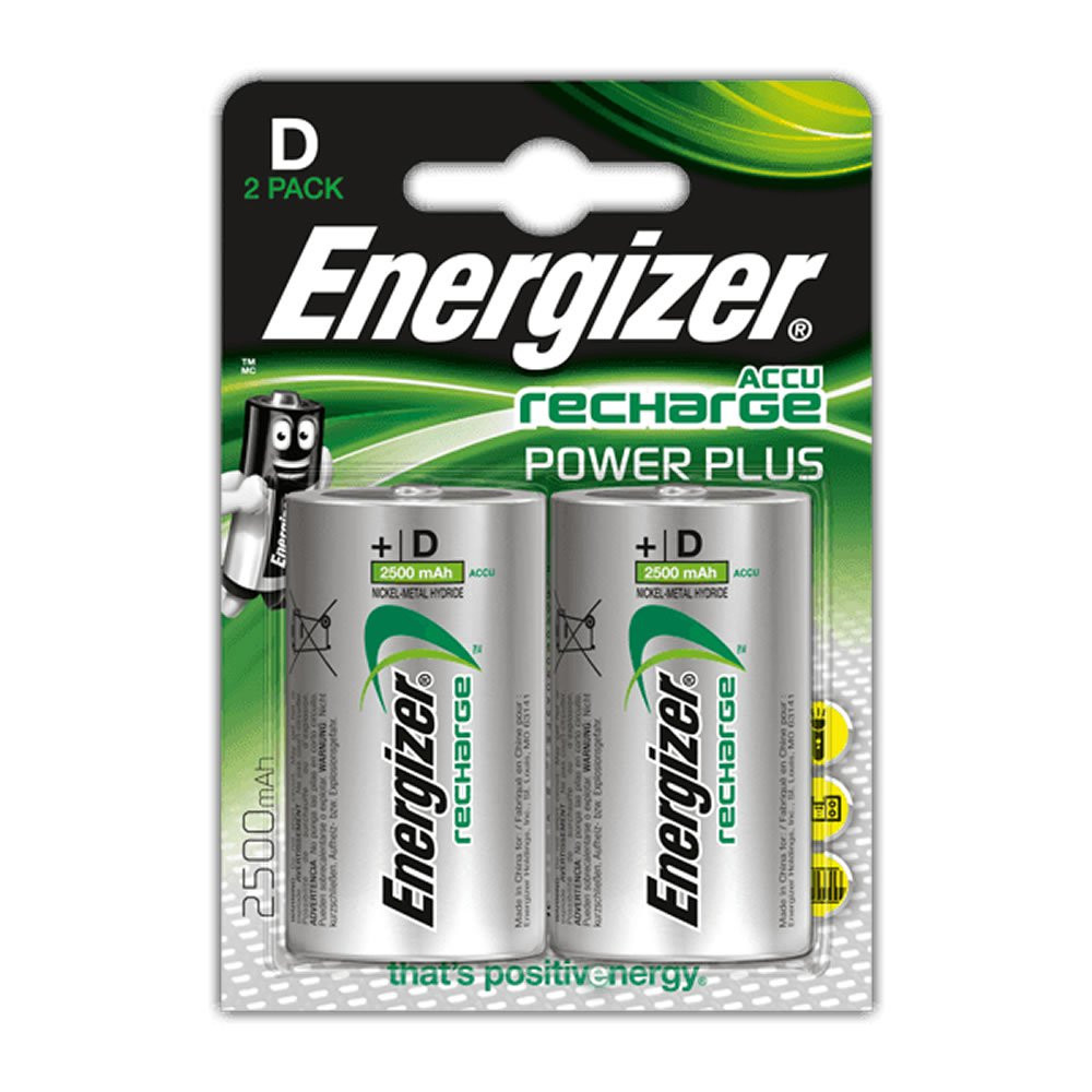 Аккумуляторы Energizer NiMH Power Plus NH 50 2500 mAh (D) 2 штуки в блистере.