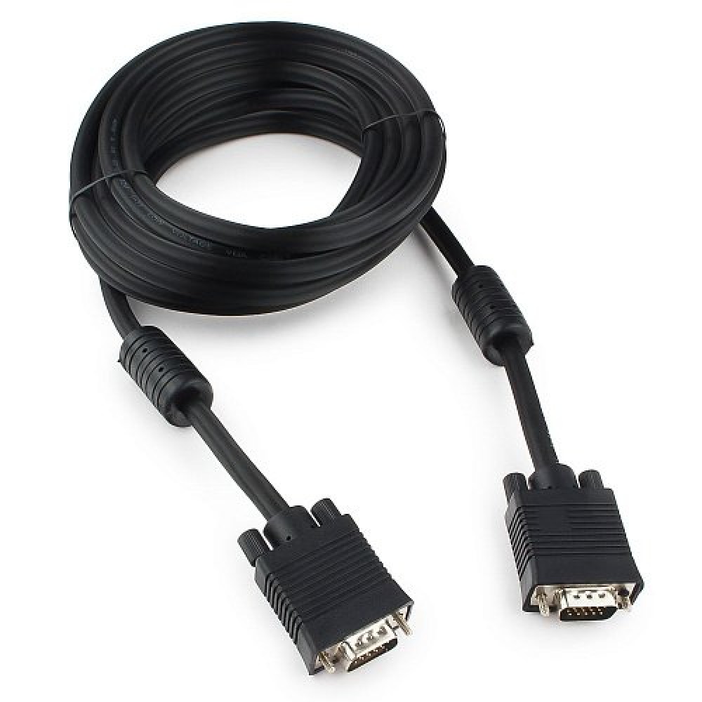 Кабель VGA Premium Cablexpert CC-PPVGA-5M-B, 15M/15M, 5.0м, черный, тройн экран, феррит.кольц пакет Кабель VGA Premium Cablexpert CC-PPVGA-5M-B, 15M/15M, 5.0м, черный, тройн экран, феррит.кольц пакет