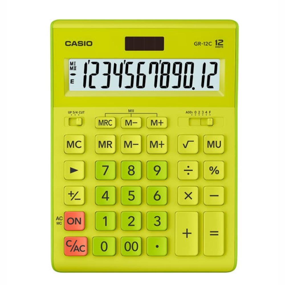Калькулятор настольный CASIO GR-12C-GN-W-EP салатовый Калькулятор настольный CASIO GR-12C-GN-W-EP салатовый