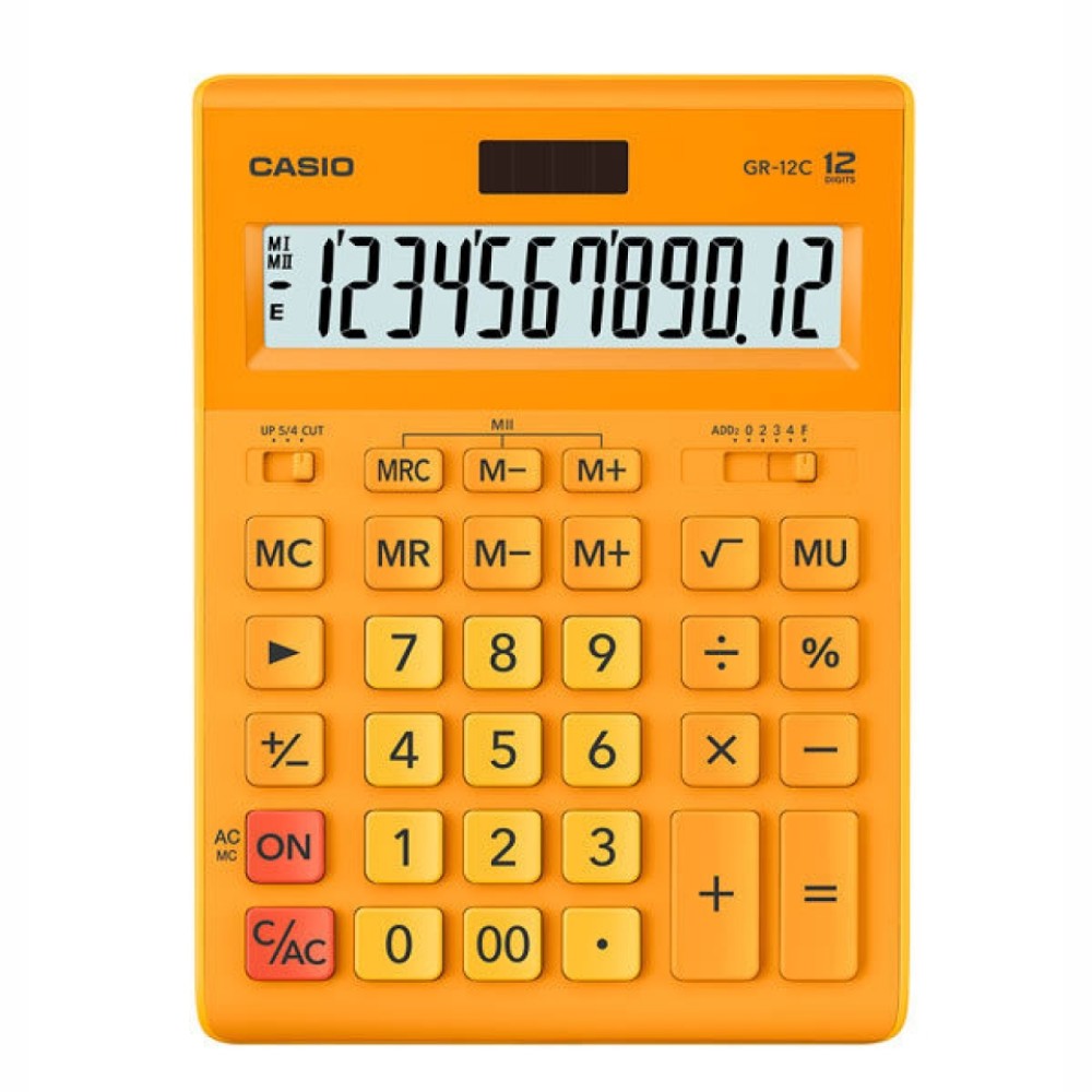 Калькулятор настольный CASIO GR-12C-RG-W-EP желтый Калькулятор настольный CASIO GR-12C-RG-W-EP желтый