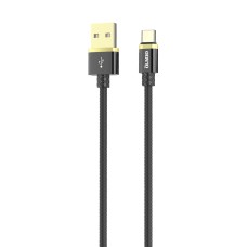 Кабель Olmio Deluxe, USB 2.0 - Type-C, 1м, 2.1A, черный