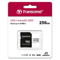 Карта памяти MicroSD 256GB Class 10 U3 A1 Transcend TS256GUSD300S-A