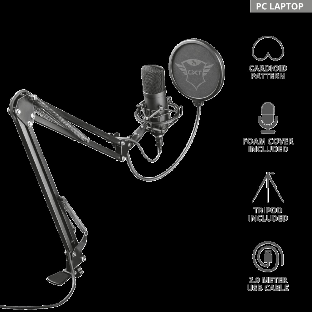 Студийный USB-микрофон Trust GXT 252 EMITA PLUS STREAMING MICROPHONE Студийный USB-микрофон Trust GXT 252 EMITA PLUS STREAMING MICROPHONE
