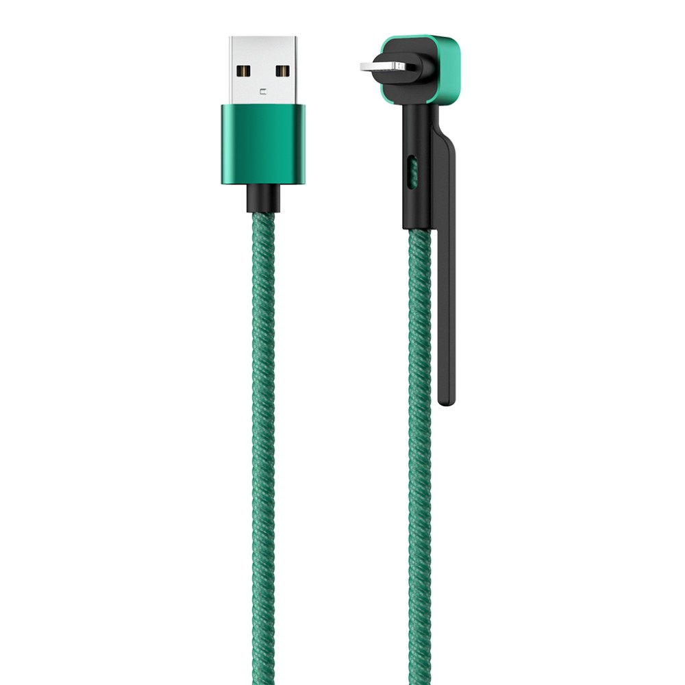 Кабель Olmio Stand, USB 2.0 - lightning, 1.2м, 2.1A, зеленый Кабель Olmio Stand, USB 2.0 - lightning, 1.2м, 2.1A, зеленый