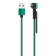 Кабель Olmio Stand, USB 2.0 - lightning, 1.2м, 2.1A, зеленый Кабель Olmio Stand, USB 2.0 - lightning, 1.2м, 2.1A, зеленый