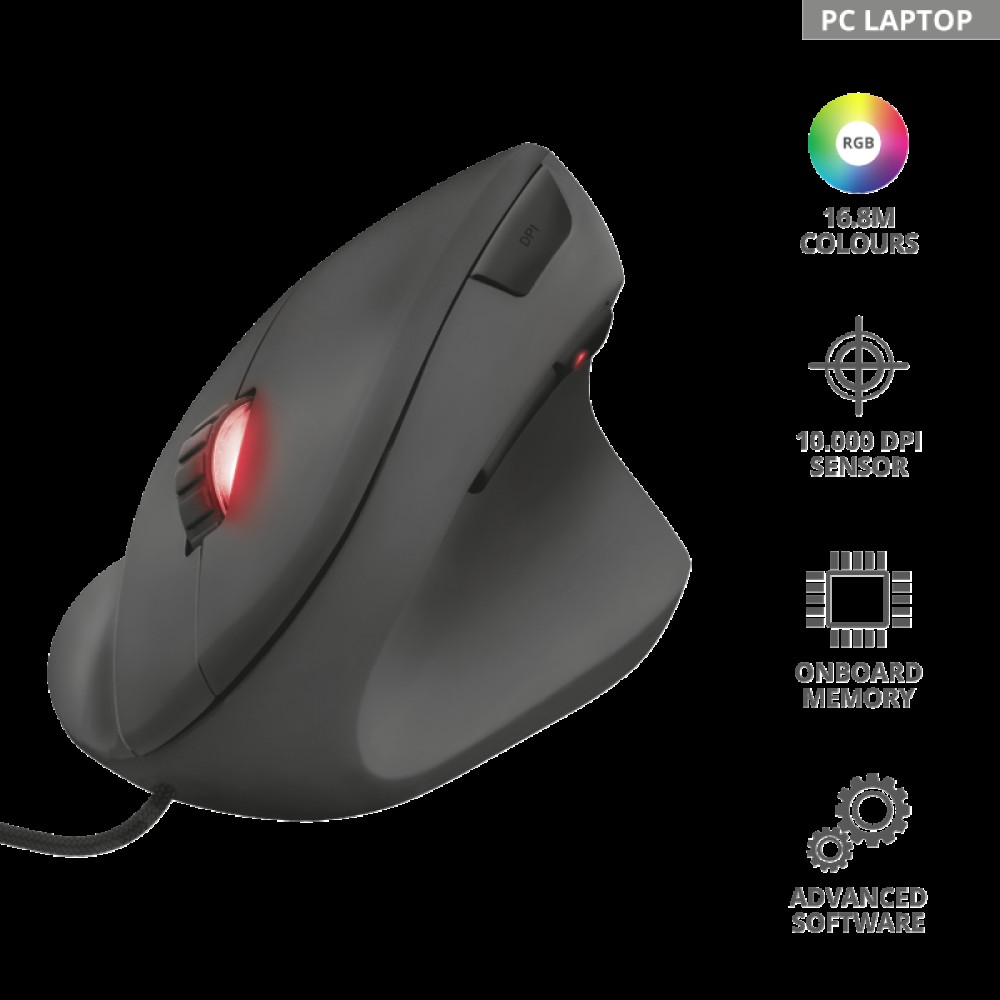 Мышь игровая Trust GXT144 Rexx Ergonomic Vertical черная Мышь игровая Trust GXT144 Rexx Ergonomic Vertical черная