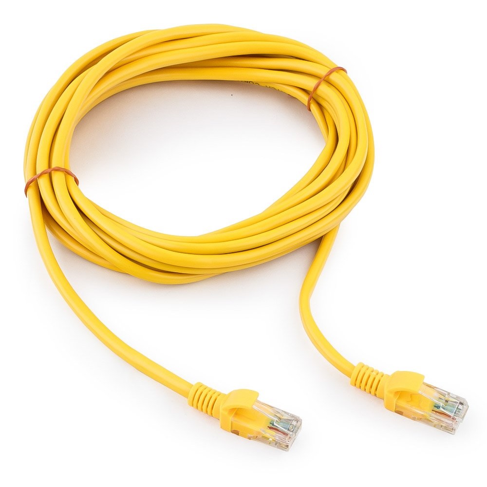 Патч-корд UTP Cablexpert PP12-5M/Y кат.5e, 5м, литой, многожильный (жёлтый) Патч-корд UTP Cablexpert PP12-5M/Y кат.5e, 5м, литой, многожильный (жёлтый)