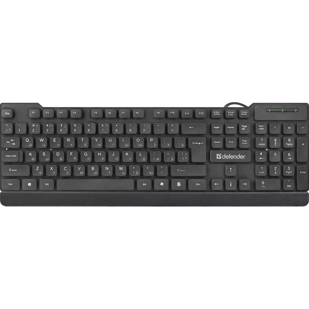 Клавиатура проводная Defender Element HB-190 USB RU,черный,полноразмерная Клавиатура проводная Defender Element HB-190 USB RU,черный,полноразмерная