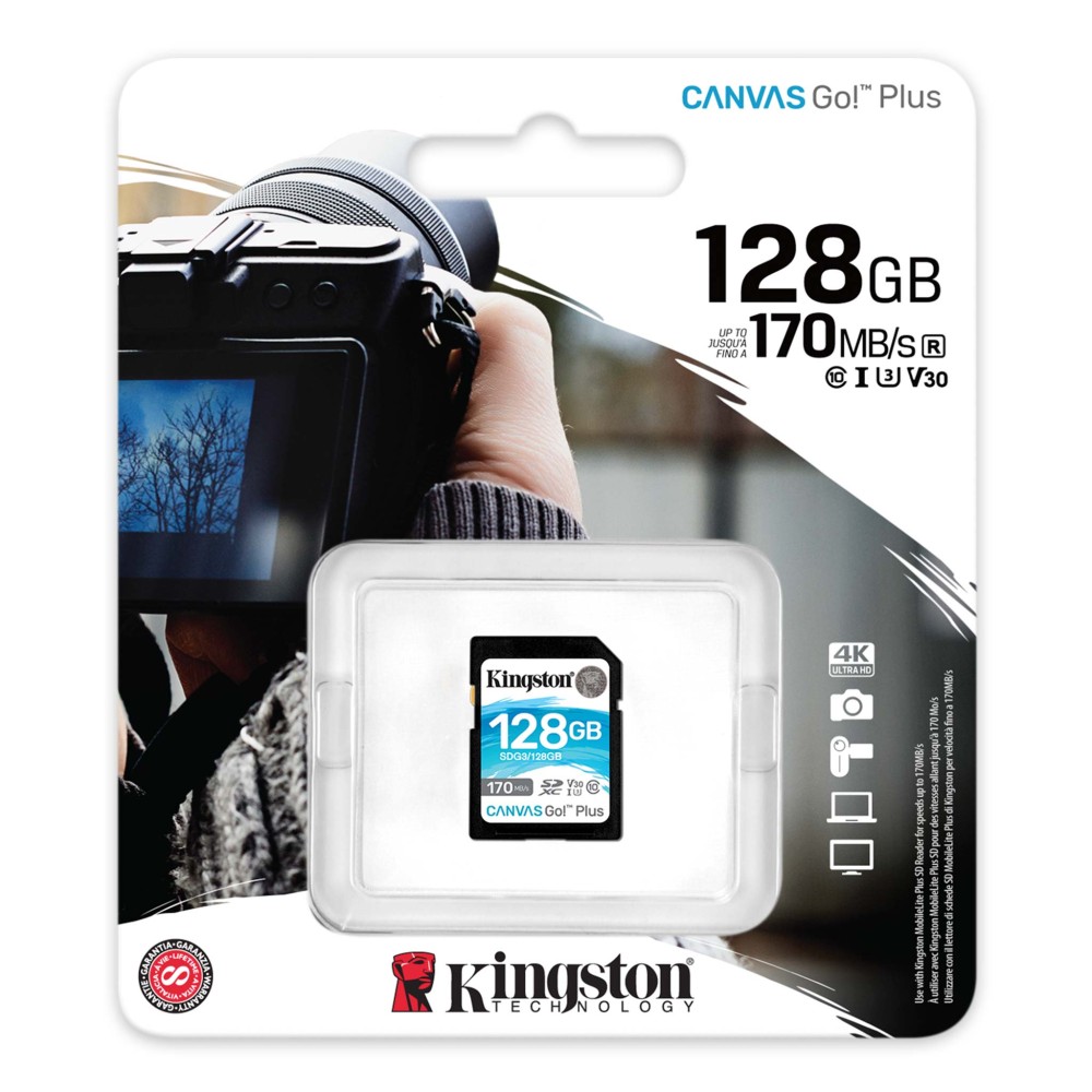 Карта памяти SD 128GB Class 10 U3 Kingston SDG3/128GB Карта памяти SD 128GB Class 10 U3 Kingston SDG3/128GB