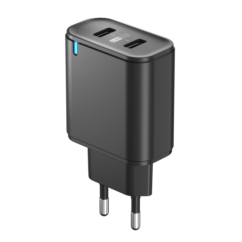 Зарядное устройство сетевое Olmio USBx2 Smart IC 2.4A черный Зарядное устройство сетевое Olmio USBx2 Smart IC 2.4A черный