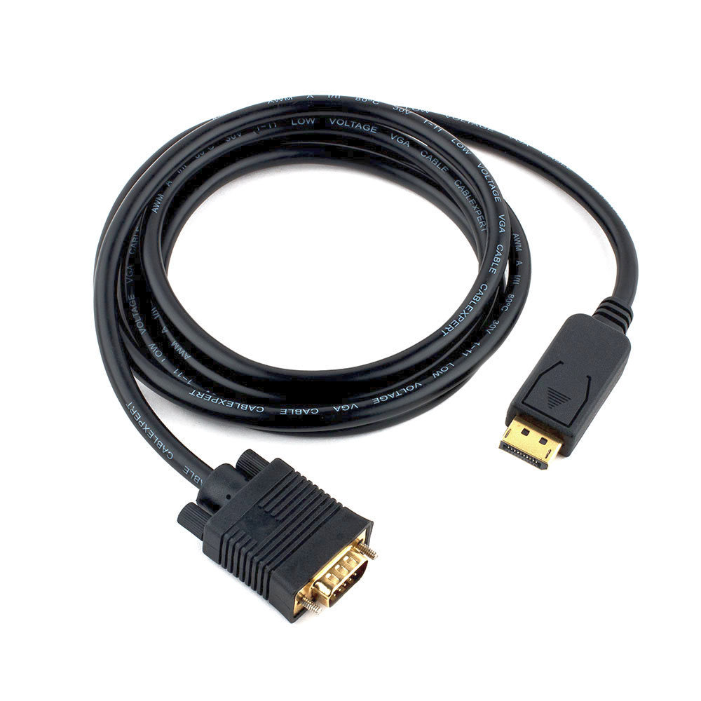 Кабель DisplayPort->VGA Cablexpert CCP-DPM-VGAM-6, 1,8м, 20M/15M, черный, экран, пакет Кабель DisplayPort->VGA Cablexpert CCP-DPM-VGAM-6, 1,8м, 20M/15M, черный, экран, пакет