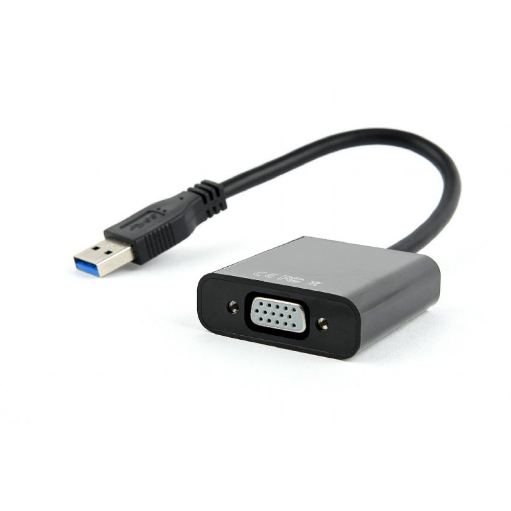 Видеоадаптер (конвертер) USB 3.0 --> VGA Cablexpert AB-U3M-VGAF-01, черный Видеоадаптер (конвертер) USB 3.0 --> VGA Cablexpert AB-U3M-VGAF-01, черный