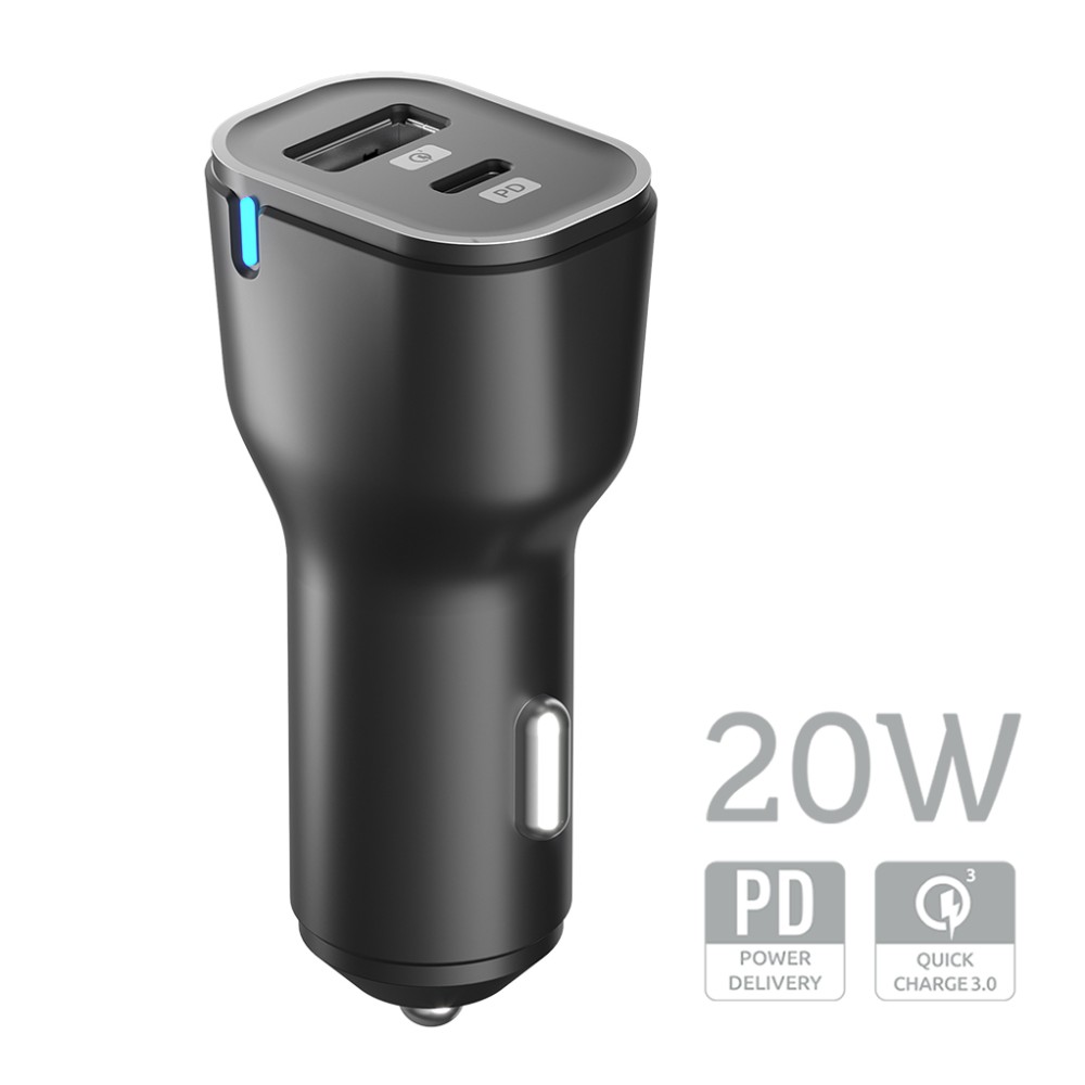 Зарядное устройство автомобильное Olmio ЗУ 20W, Type-C +USB, PowerDelivery черный Зарядное устройство автомобильное Olmio ЗУ 20W, Type-C +USB, PowerDelivery черный