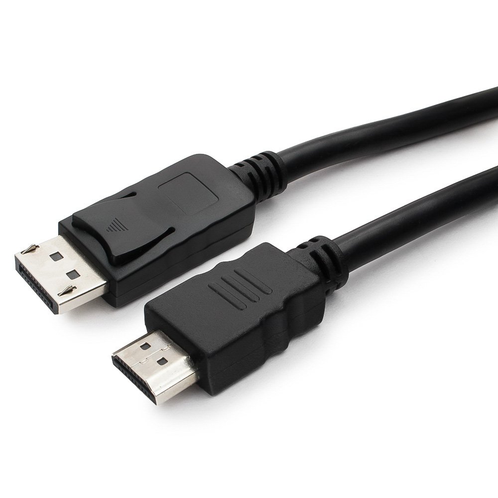 Кабель DisplayPort->HDMI Cablexpert CC-DP-HDMI-7.5M, 7.5м, 20M/19M, черный, экран, пакет